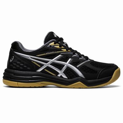 Asics Upcourt 4 GS - Lasten Lentopallokengät - Mustat/Hopea